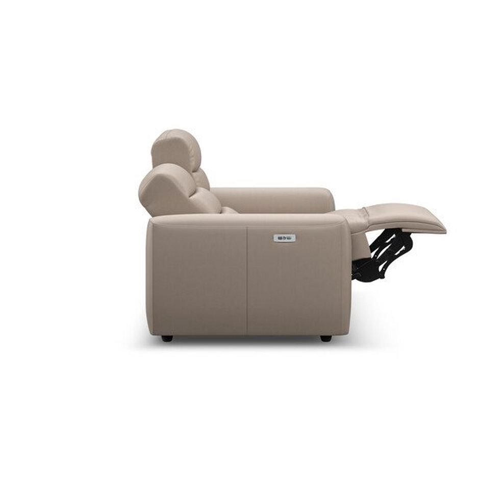 Cohen 2 Seater Electric Recliner in Virgo Buff Leather 8