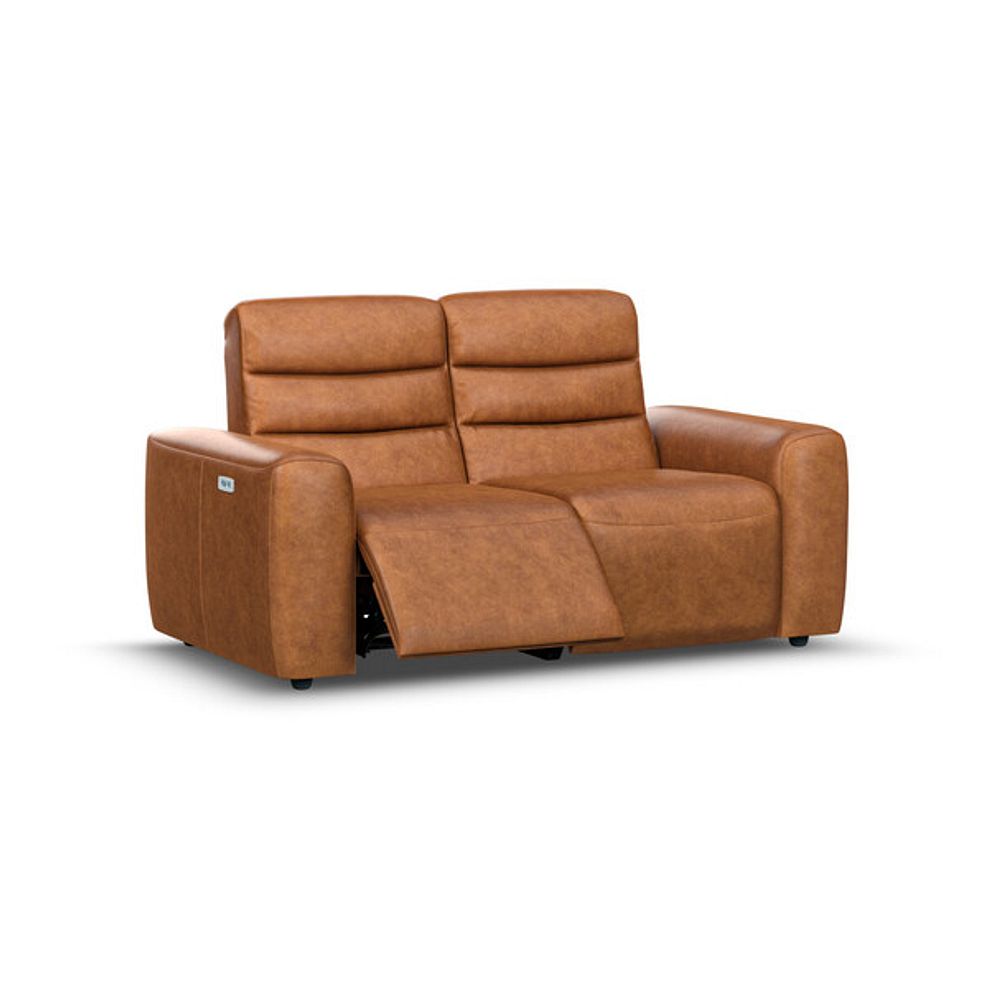 Cohen 2 Seater Electric Recliner in Virgo Cognac Leather 2