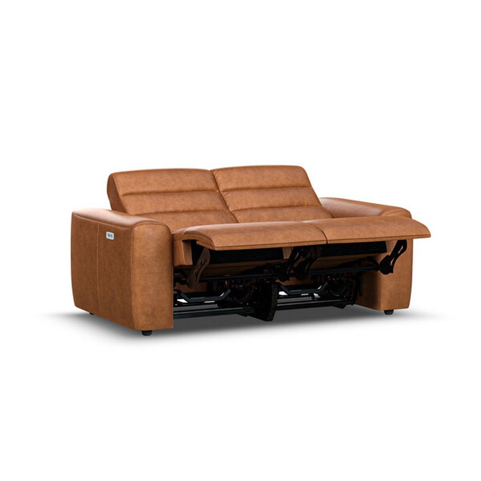 Cohen 2 Seater Electric Recliner in Virgo Cognac Leather 4