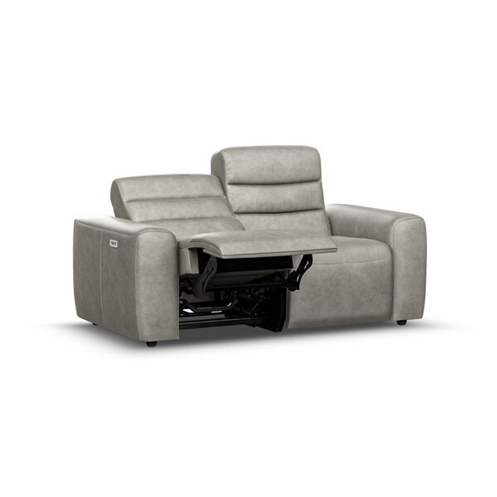Cohen 2 Seater Electric Recliner in Virgo Platinum Leather 3