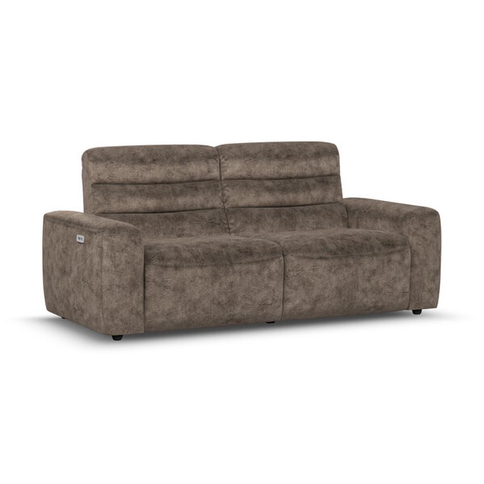 Cohen 3 Seater Electric Recliner in Dapple Chocolate Fabric 1