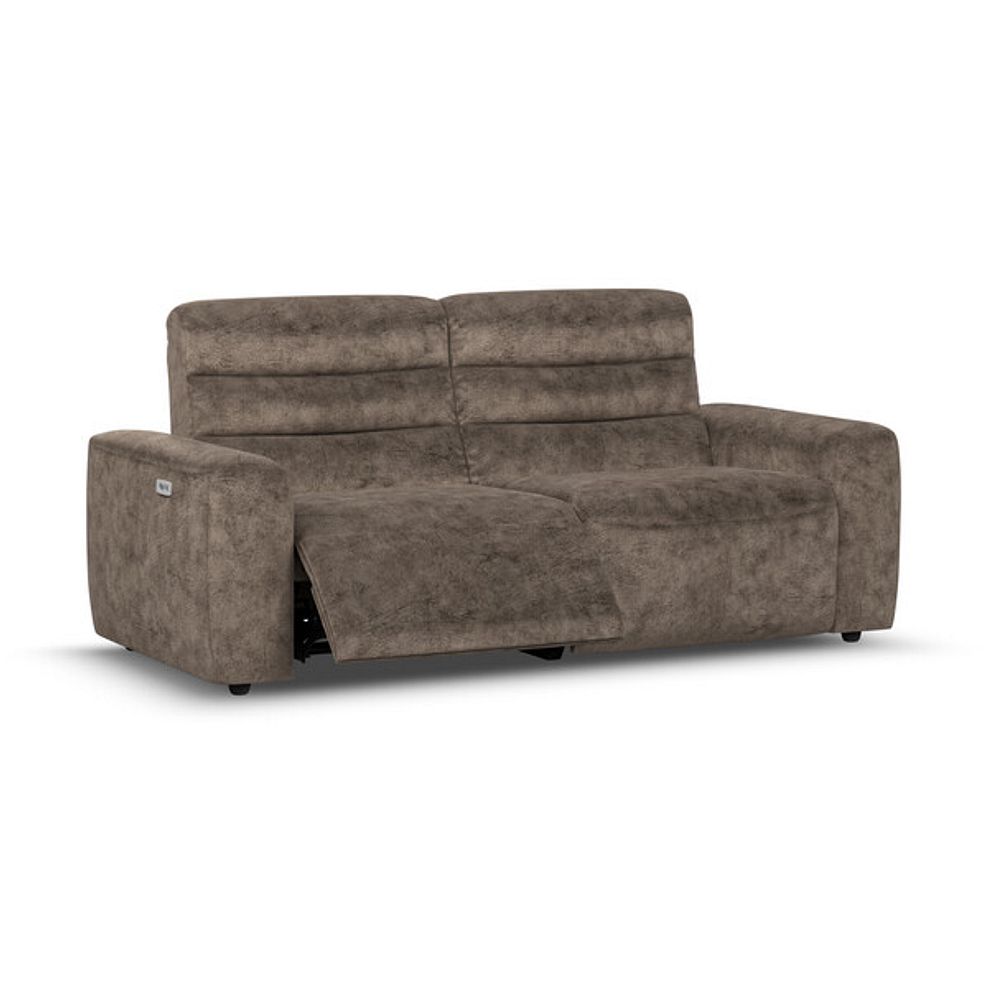 Cohen 3 Seater Electric Recliner in Dapple Chocolate Fabric 2