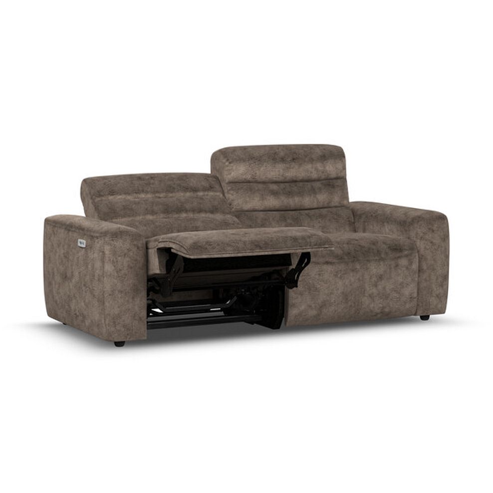 Cohen 3 Seater Electric Recliner in Dapple Chocolate Fabric 3
