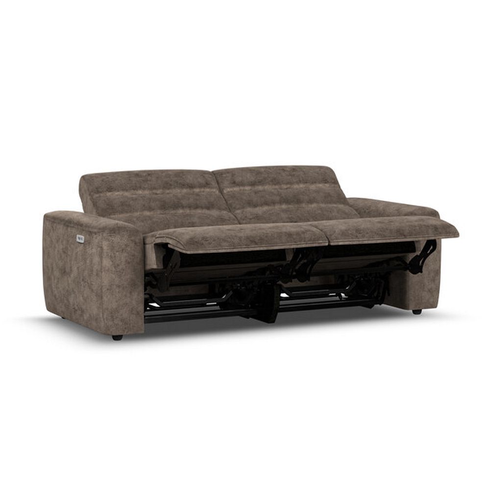 Cohen 3 Seater Electric Recliner in Dapple Chocolate Fabric 4