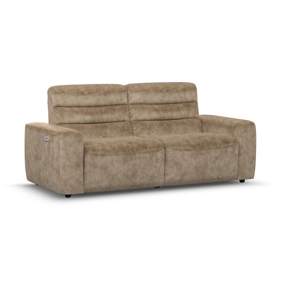 Cohen 3 Seater Electric Recliner in Dapple Taupe Fabric 1