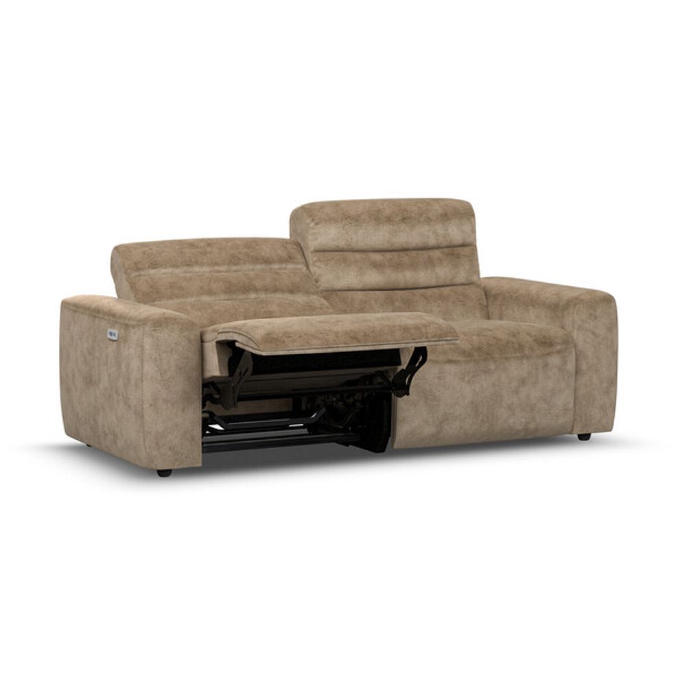 Cohen 3 Seater Electric Recliner in Dapple Taupe Fabric 3