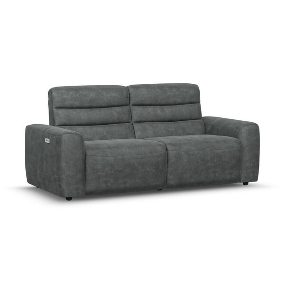 Cohen 3 Seater Electric Recliner in Miller Grey Fabric 1