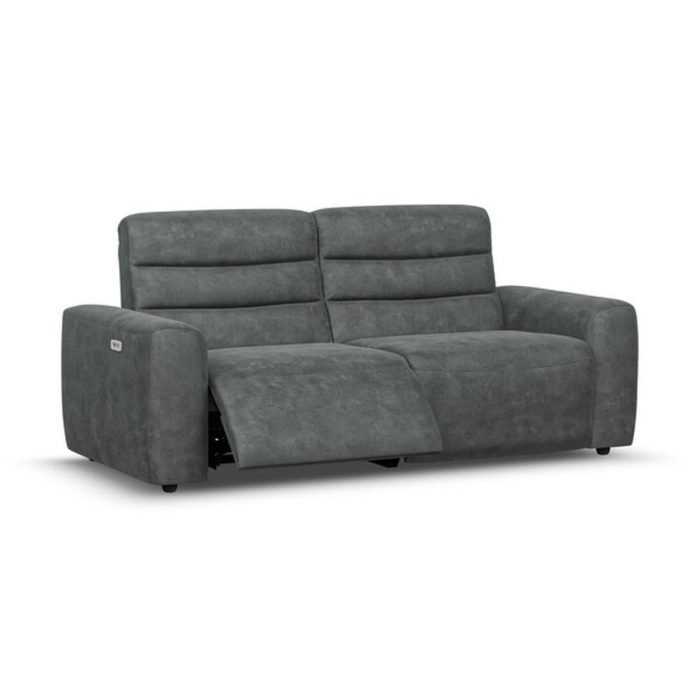 Cohen 3 Seater Electric Recliner in Miller Grey Fabric 2