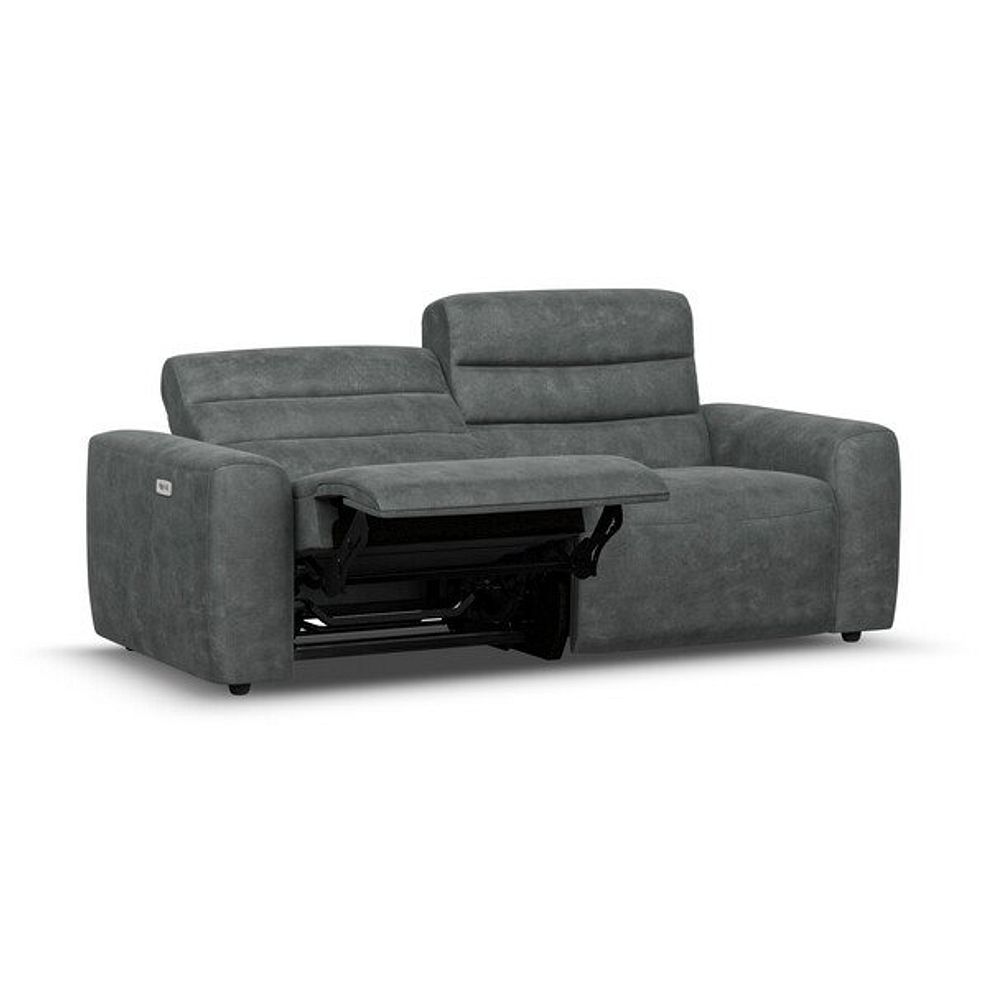 Cohen 3 Seater Electric Recliner in Miller Grey Fabric 3