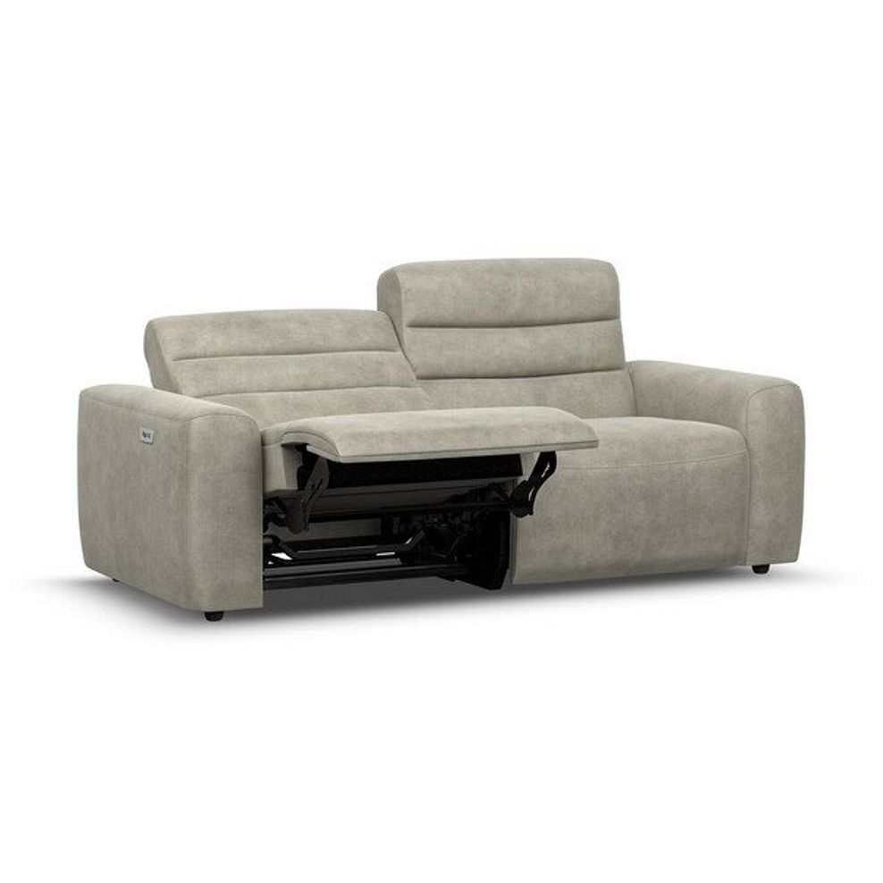 Cohen 3 Seater Electric Recliner in Miller Taupe Fabric 3