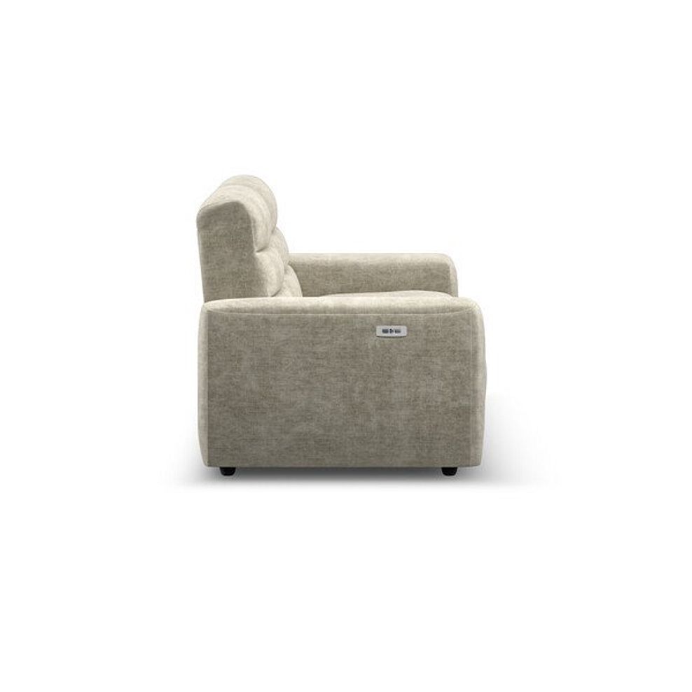 Cohen 3 Seater Electric Recliner in Plush Beige Fabric 7