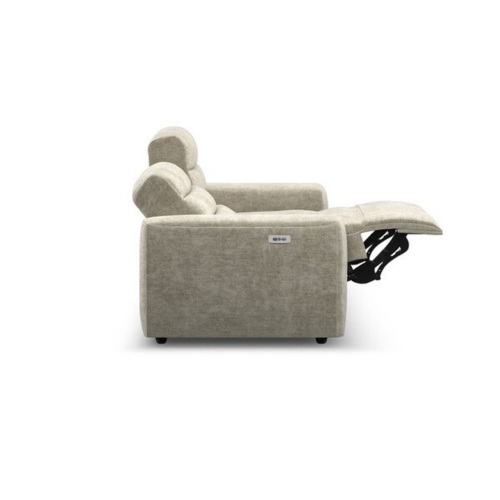 Cohen 3 Seater Electric Recliner in Plush Beige Fabric 8