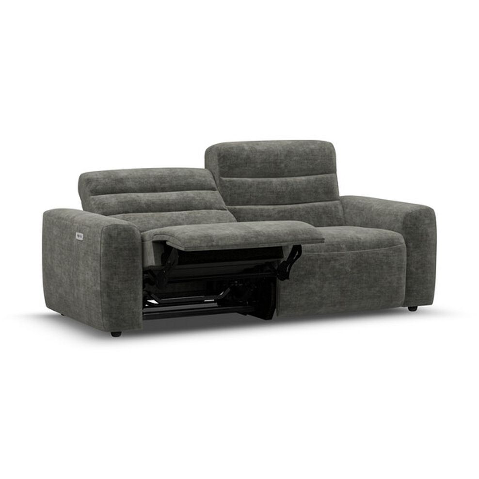 Cohen 3 Seater Electric Recliner in Plush Charcoal Fabric 3