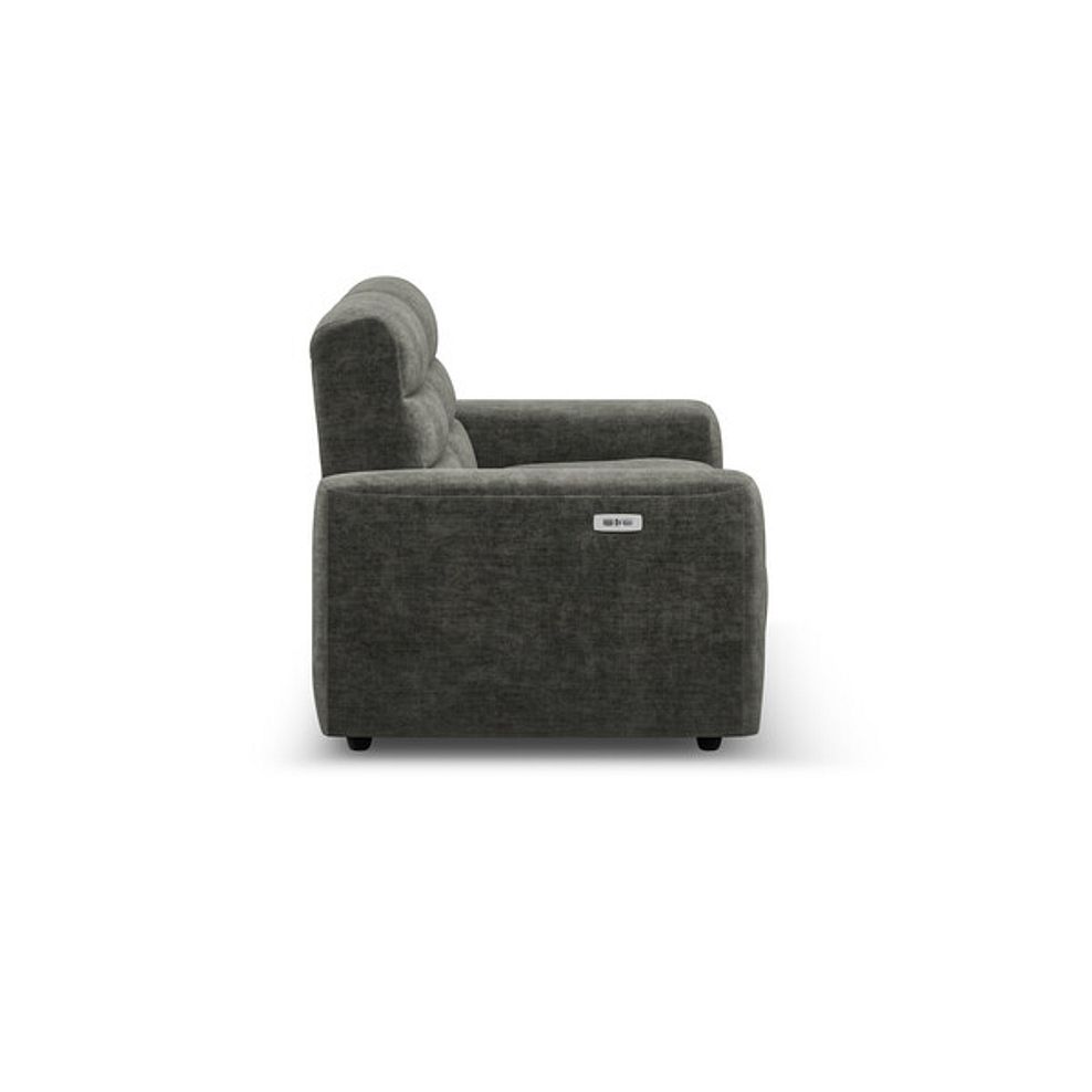 Cohen 3 Seater Electric Recliner in Plush Charcoal Fabric 7