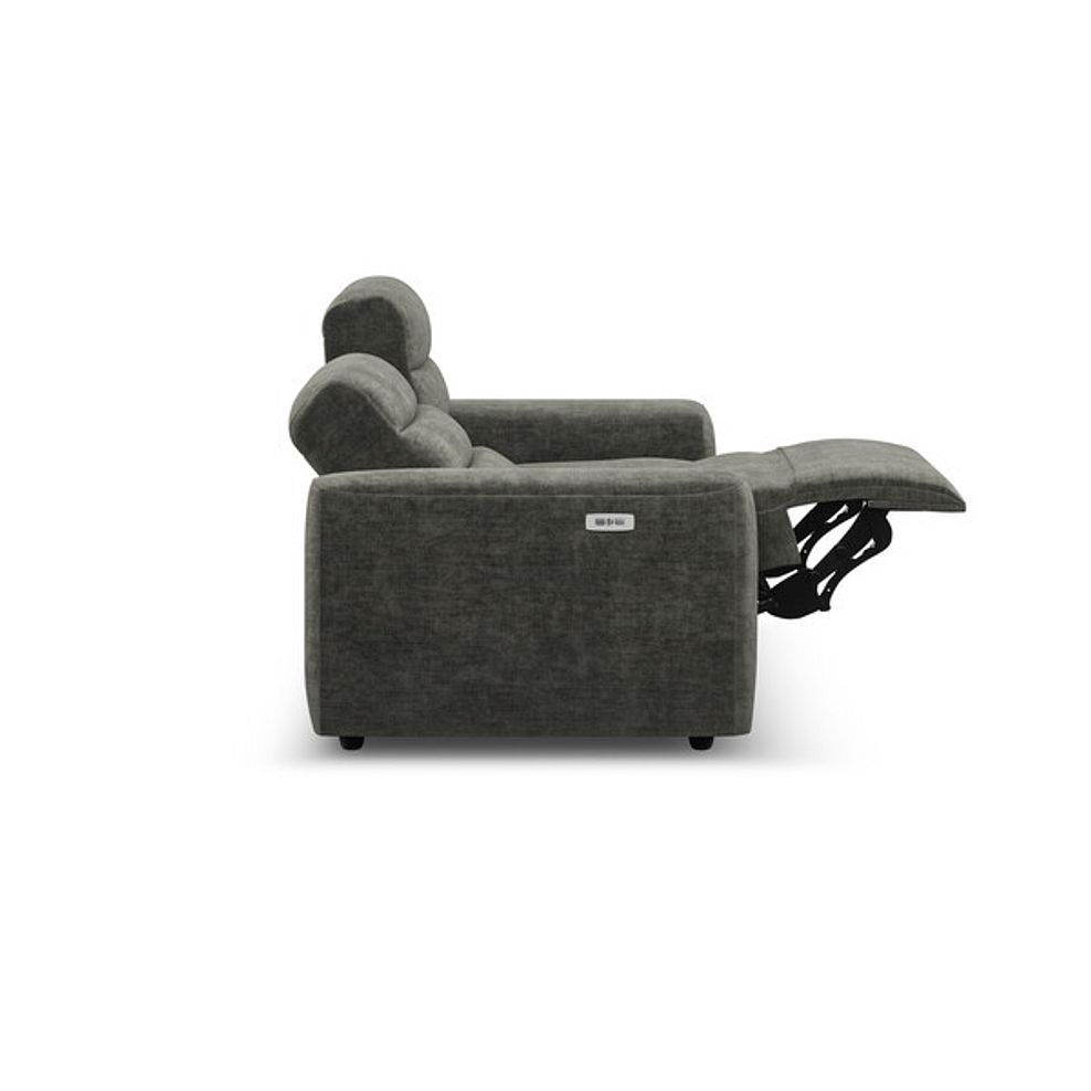 Cohen 3 Seater Electric Recliner in Plush Charcoal Fabric 8
