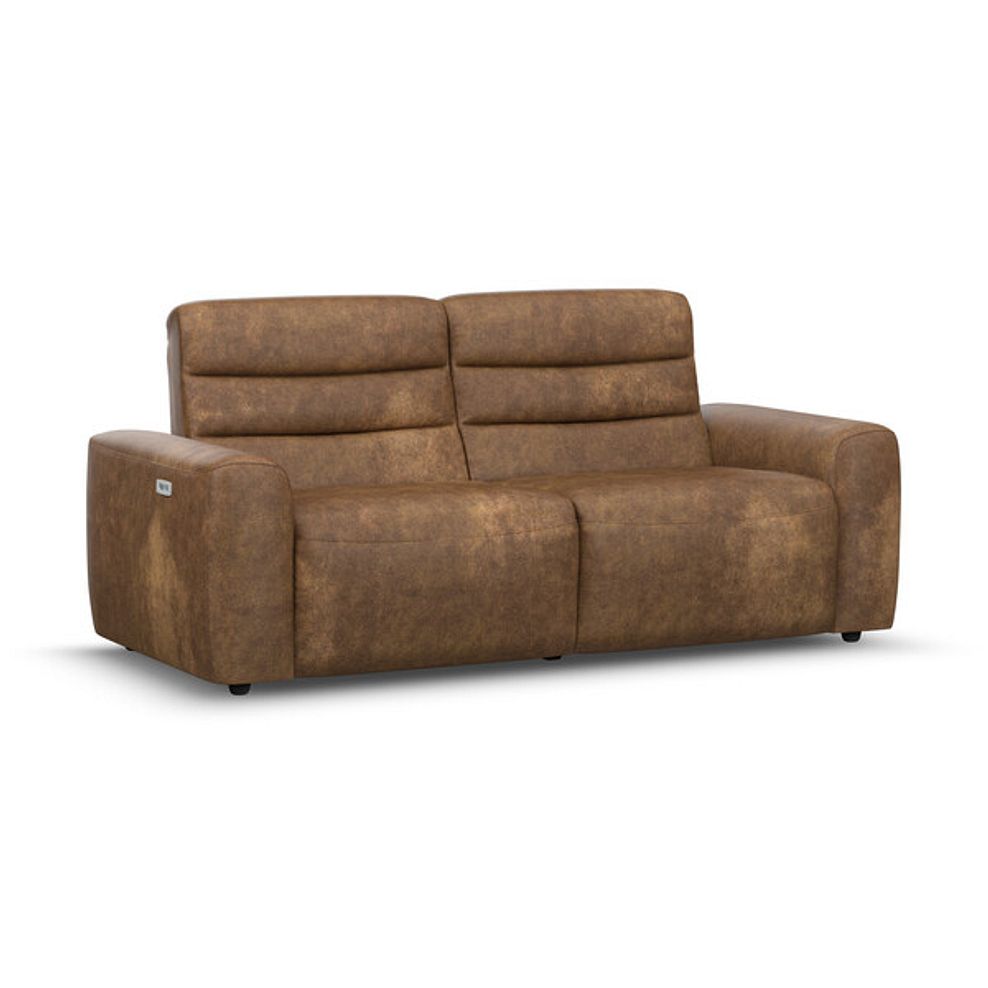 Cohen 3 Seater Electric Recliner in Ranch Brown Fabric 1
