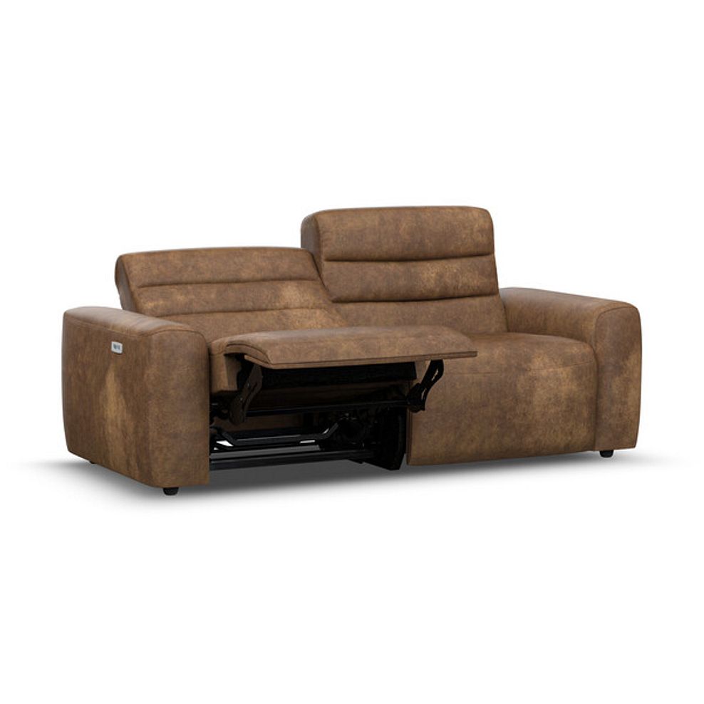 Cohen 3 Seater Electric Recliner in Ranch Brown Fabric 3