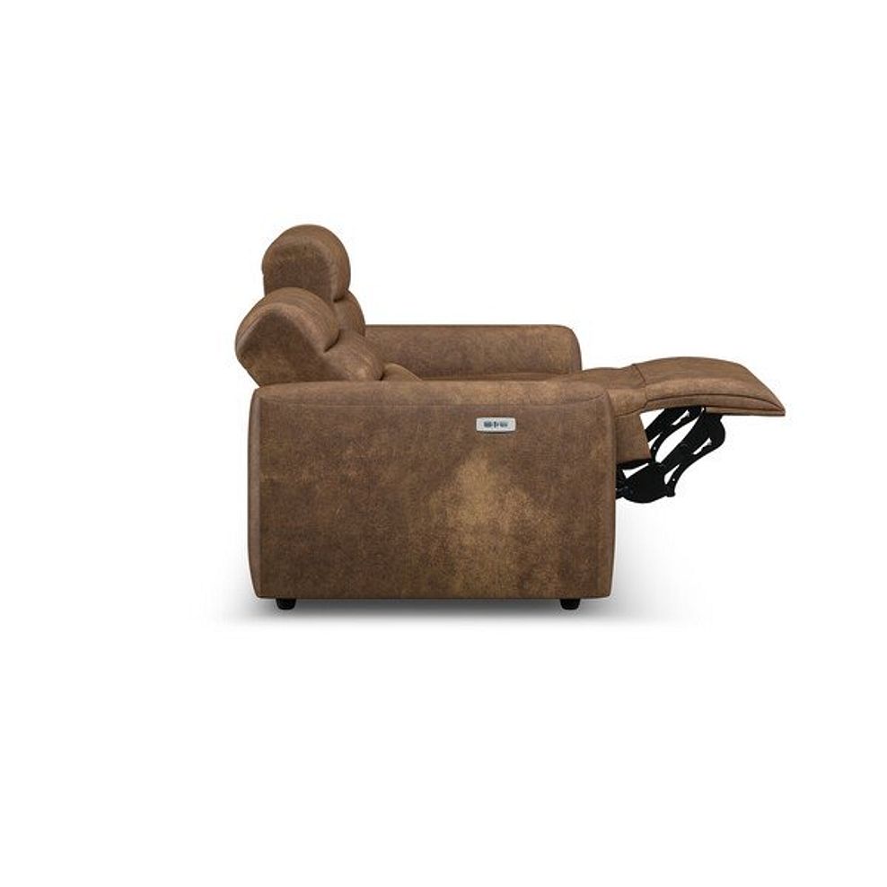 Cohen 3 Seater Electric Recliner in Ranch Brown Fabric 8