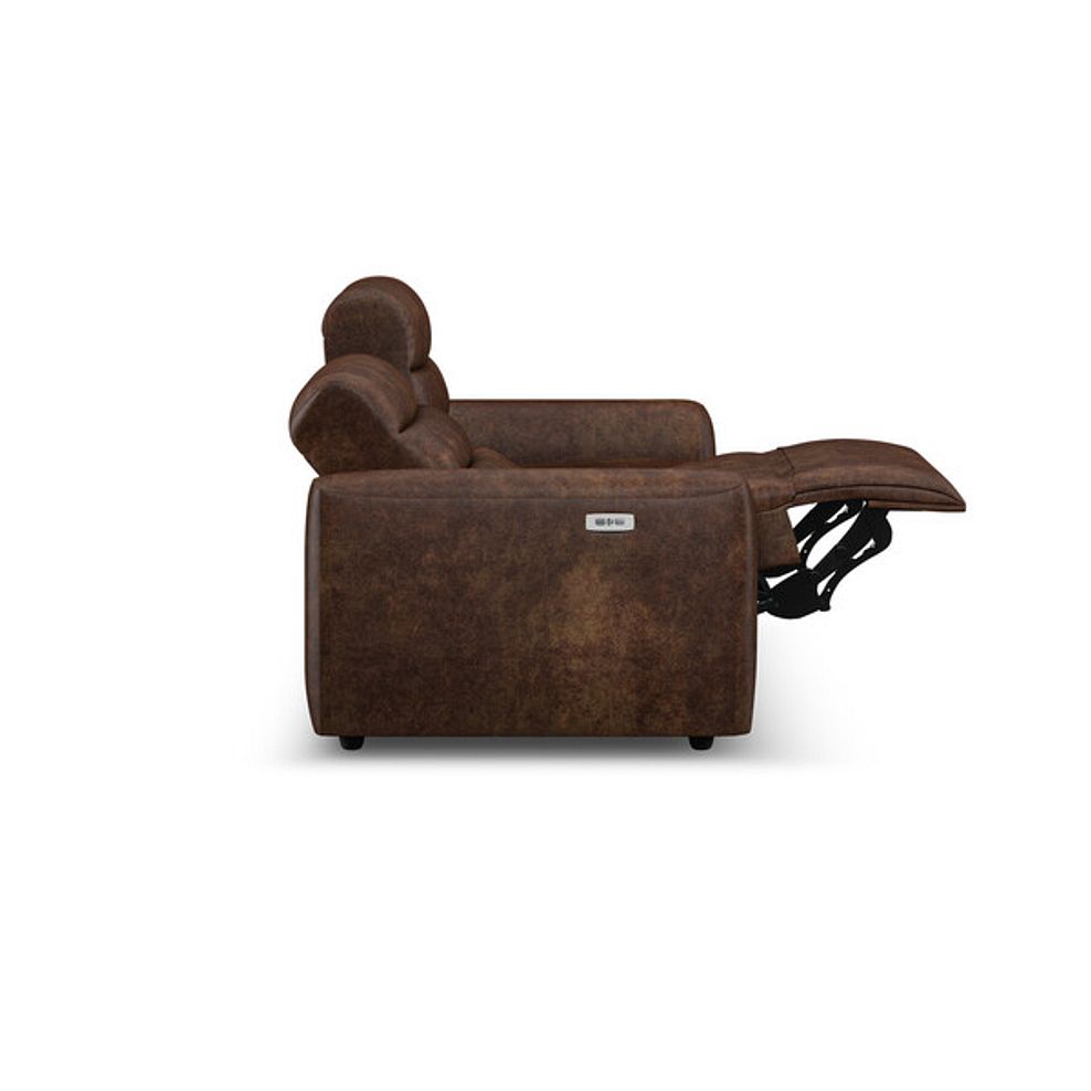 Cohen 3 Seater Electric Recliner in Ranch Dark Brown Fabric 8