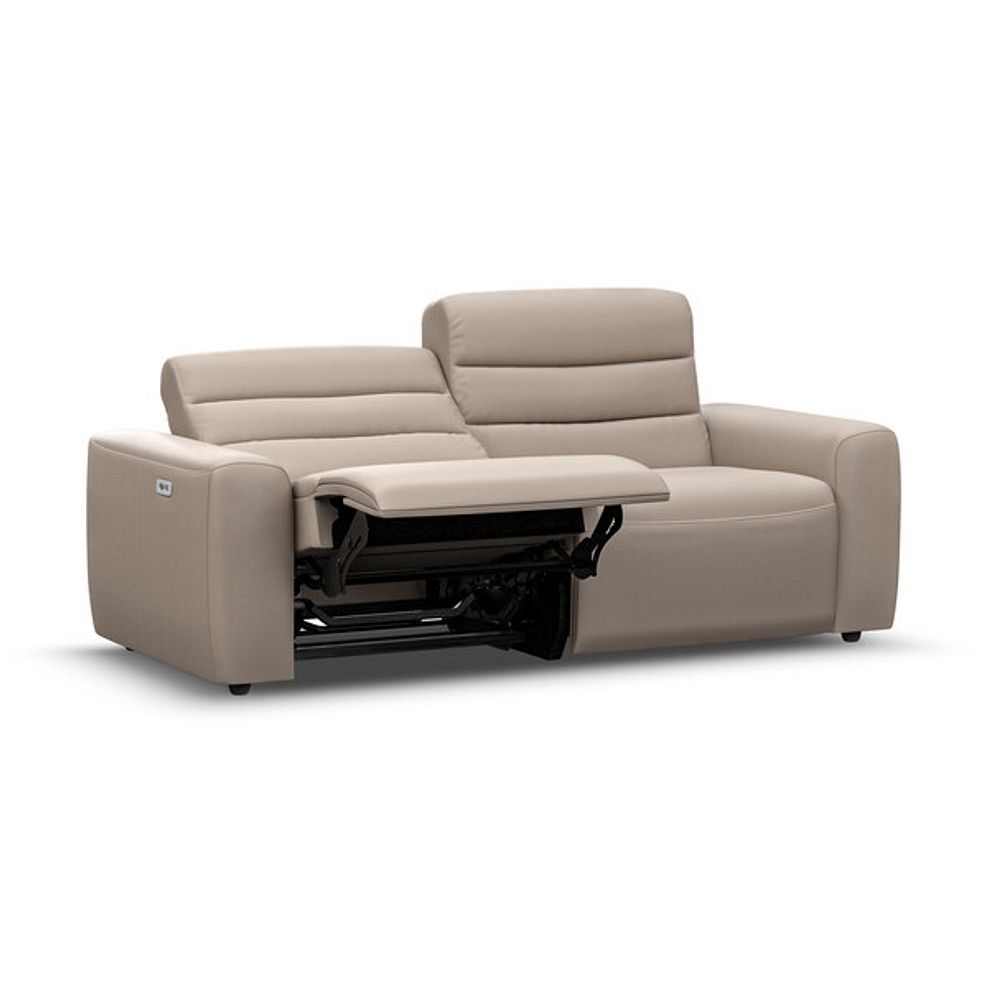 Cohen 3 Seater Electric Recliner in Virgo Buff Leather 3