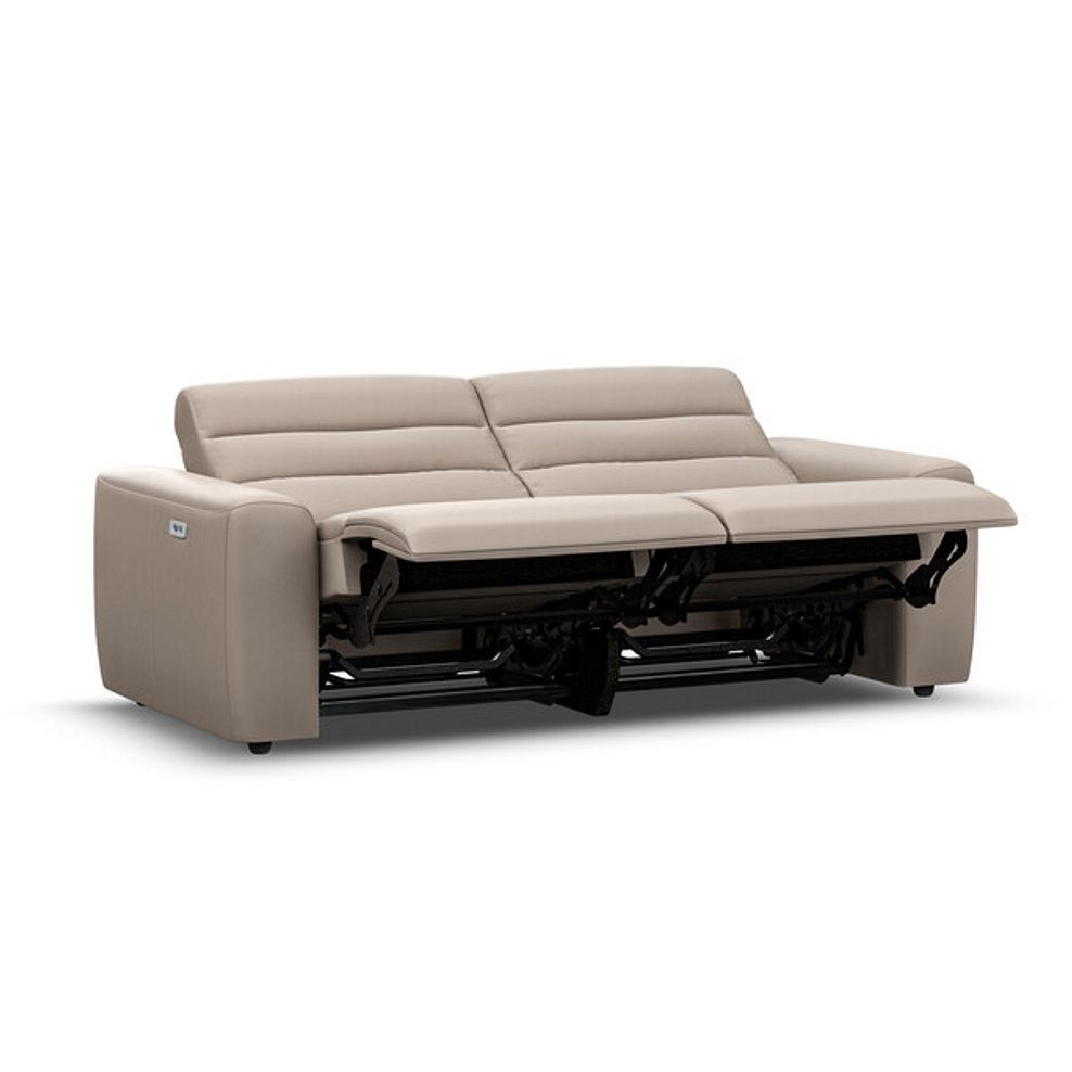 Cohen 3 Seater Electric Recliner in Virgo Buff Leather 4