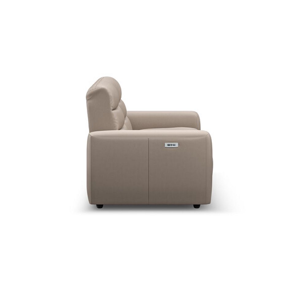 Cohen 3 Seater Electric Recliner in Virgo Buff Leather 7