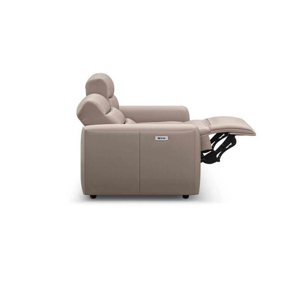 Cohen 3 Seater Electric Recliner in Virgo Buff Leather 8
