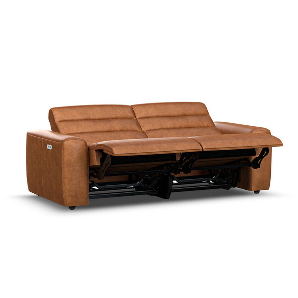 Cohen 3 Seater Electric Recliner in Virgo Cognac Leather 4