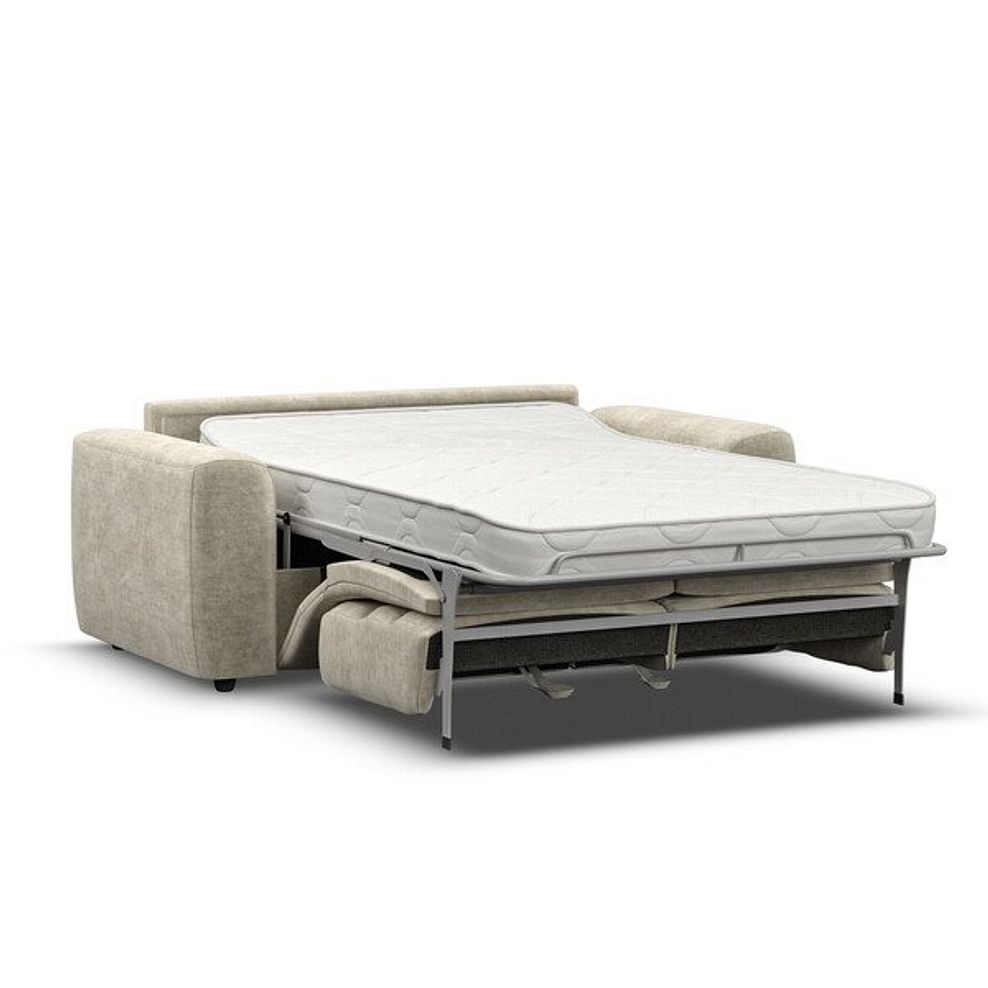 Cohen 3 Seater Sofa Bed in Plush Beige Fabric 1