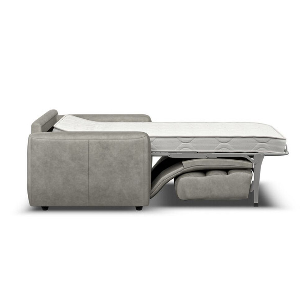 Cohen 3 Seater Sofa Bed in Virgo Platinum Leather 6