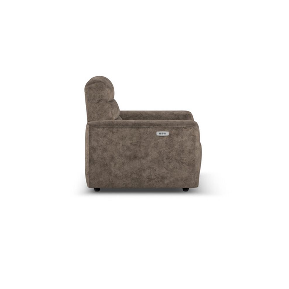 Cohen Electric Recliner Armchair in Dapple Chocolate Fabric 6