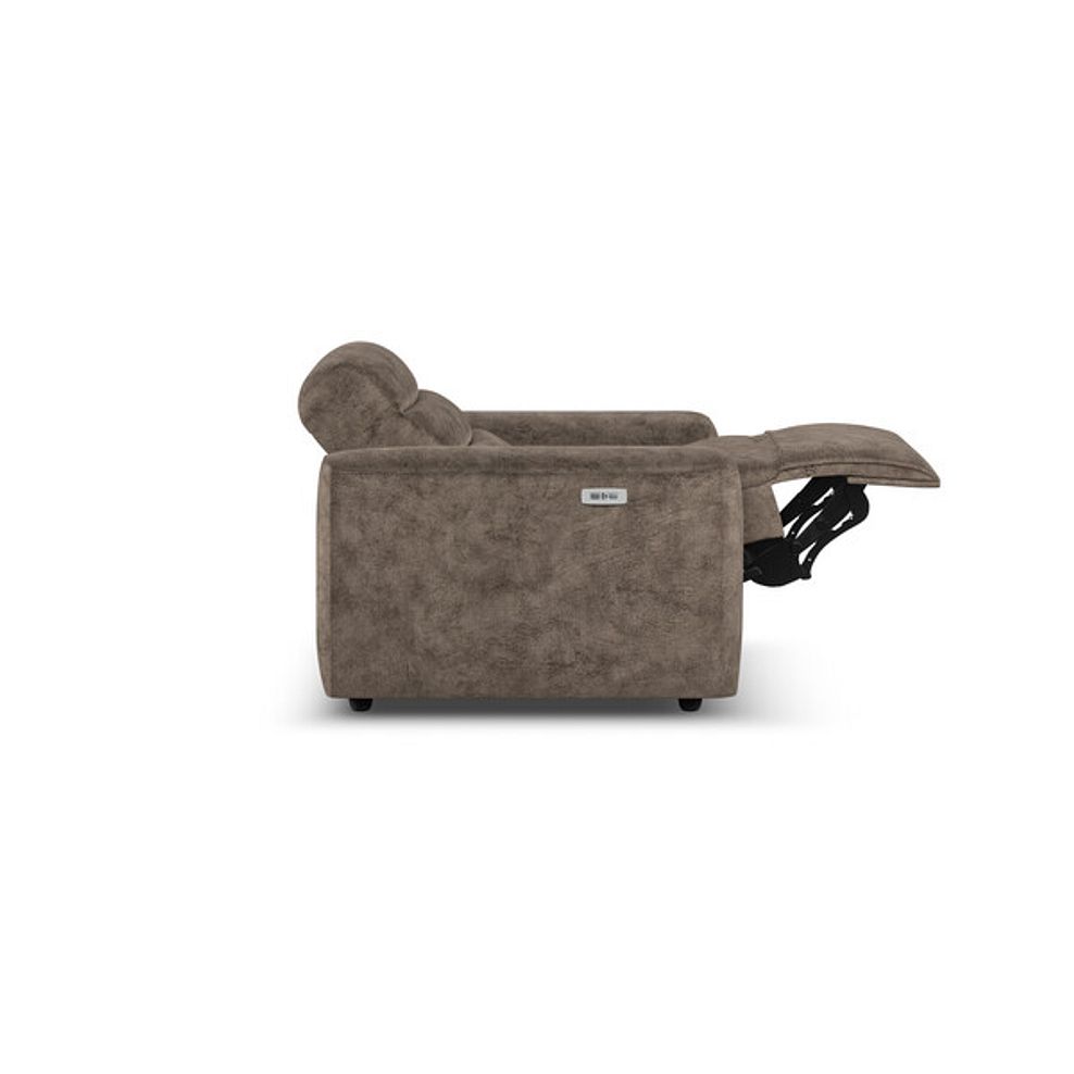 Cohen Electric Recliner Armchair in Dapple Chocolate Fabric 7