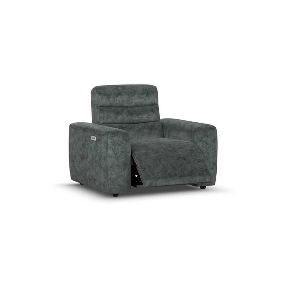 Cohen Electric Recliner Armchair in Dapple Grey Fabric 2