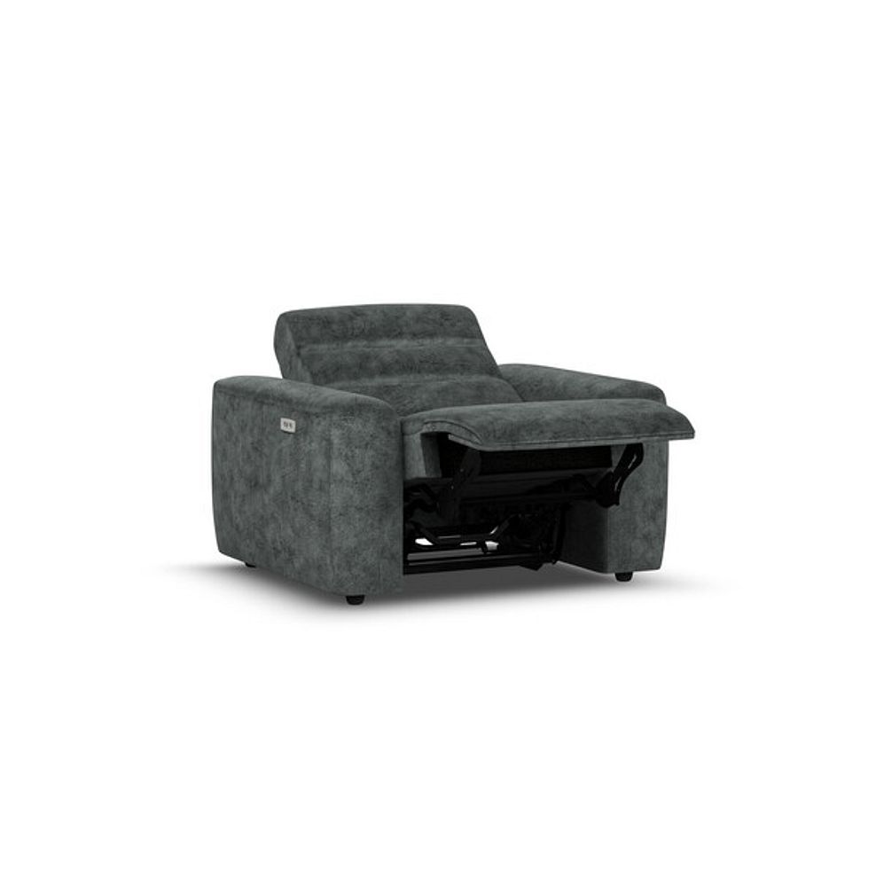 Cohen Electric Recliner Armchair in Dapple Grey Fabric 3