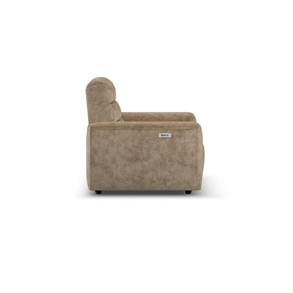 Cohen Electric Recliner Armchair in Dapple Taupe Fabric 6