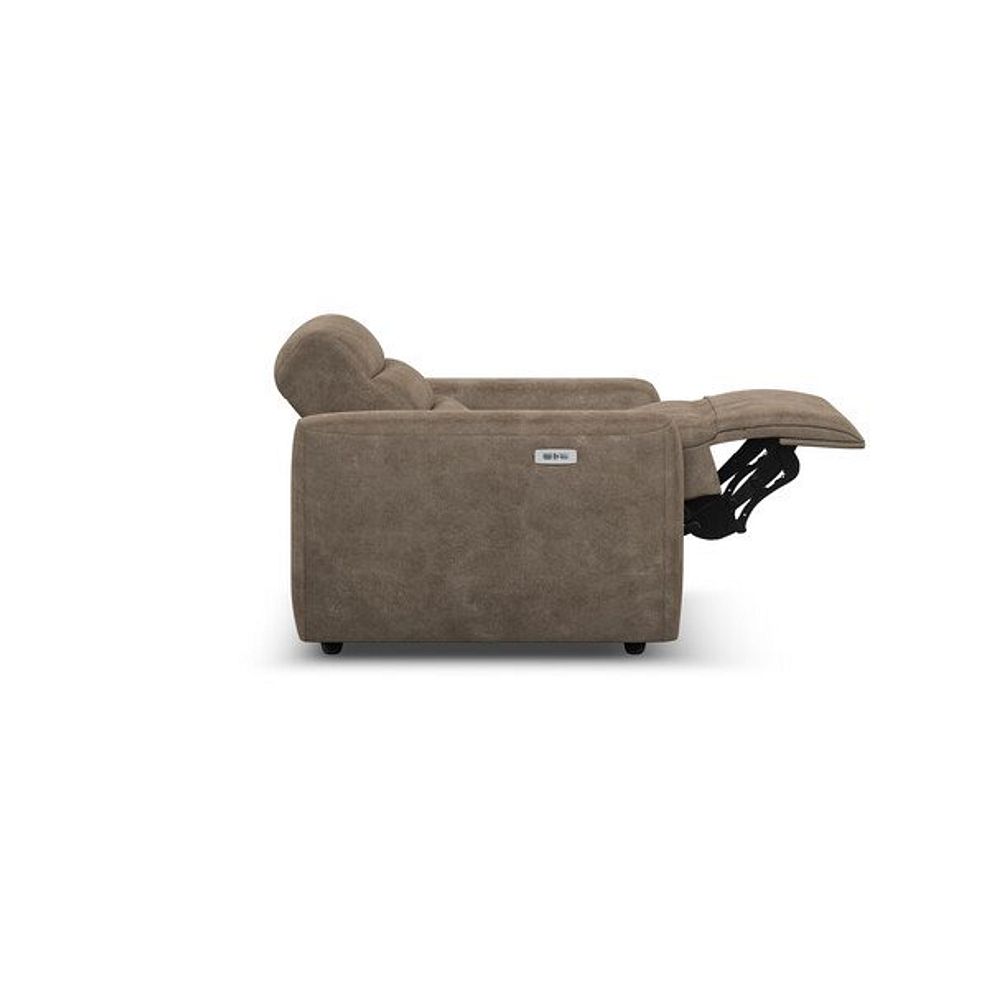 Cohen Electric Recliner Armchair in Miller Earth Brown Fabric 7