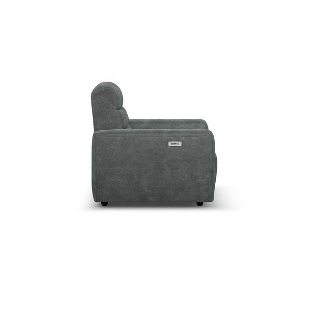 Cohen Electric Recliner Armchair in Miller Grey Fabric 6
