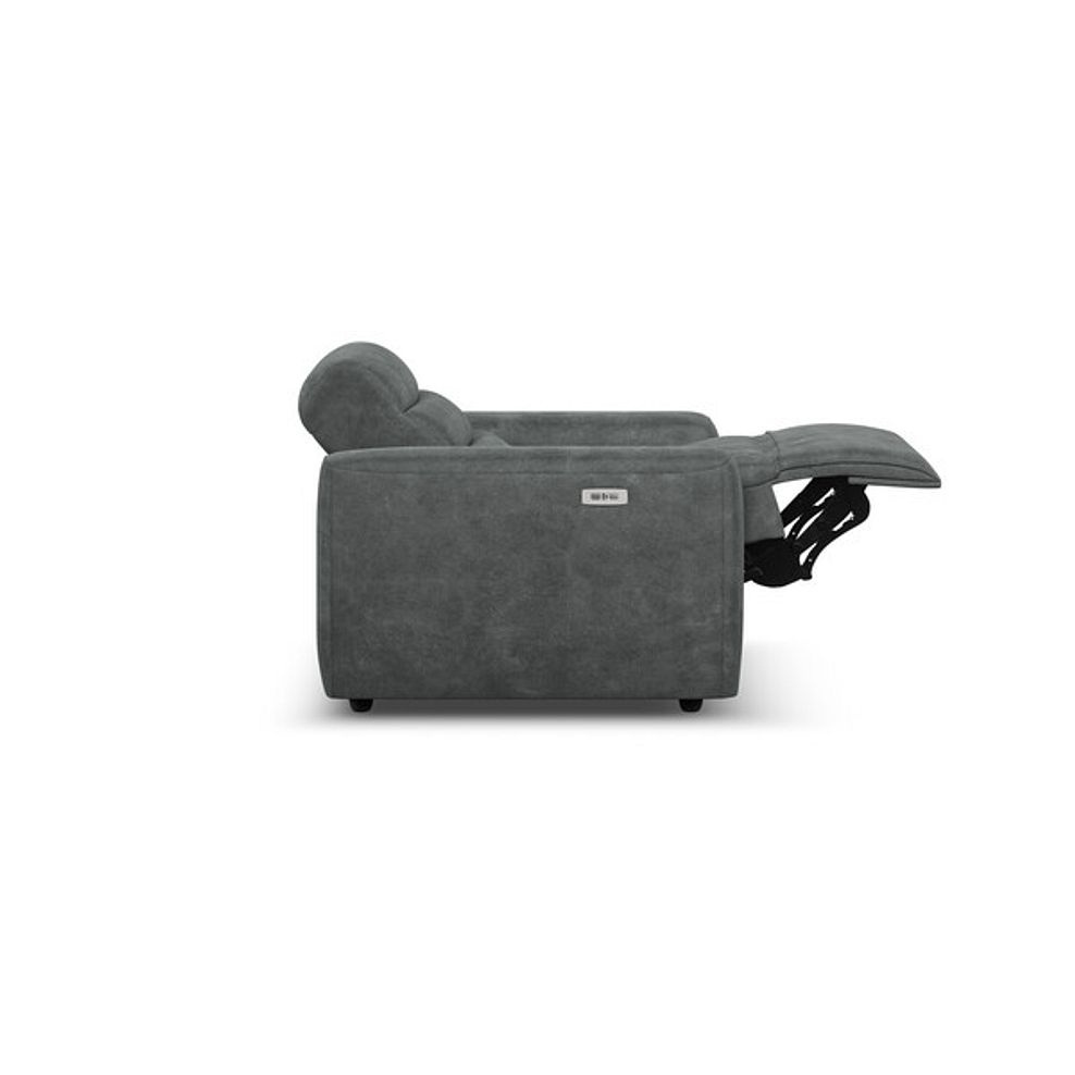 Cohen Electric Recliner Armchair in Miller Grey Fabric 7