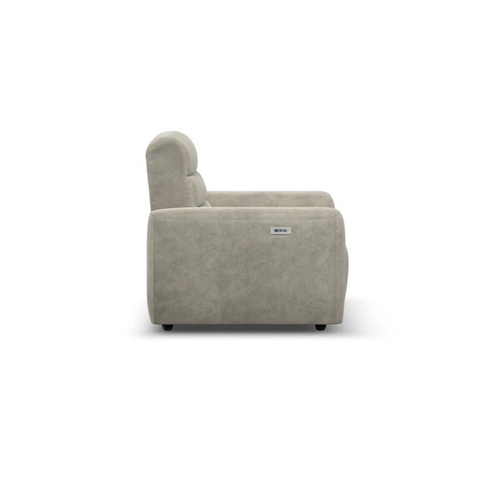 Cohen Electric Recliner Armchair in Miller Taupe Fabric 6