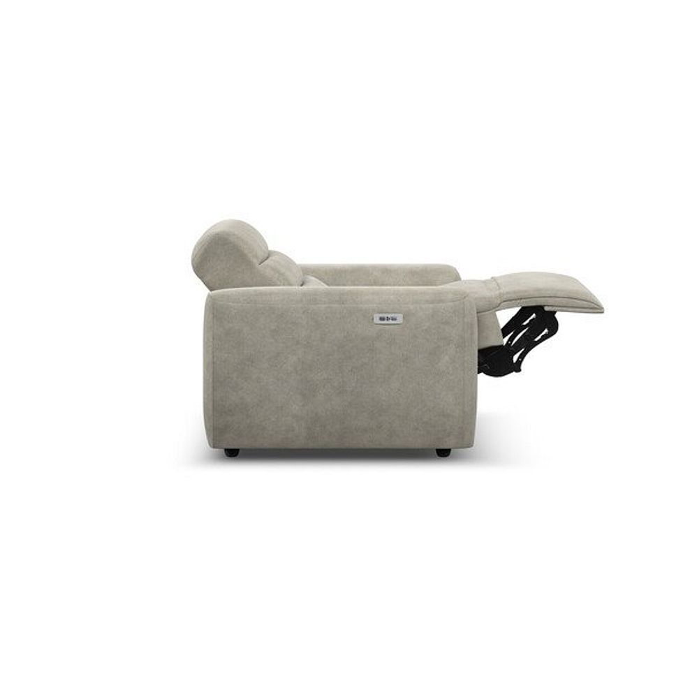 Cohen Electric Recliner Armchair in Miller Taupe Fabric 7