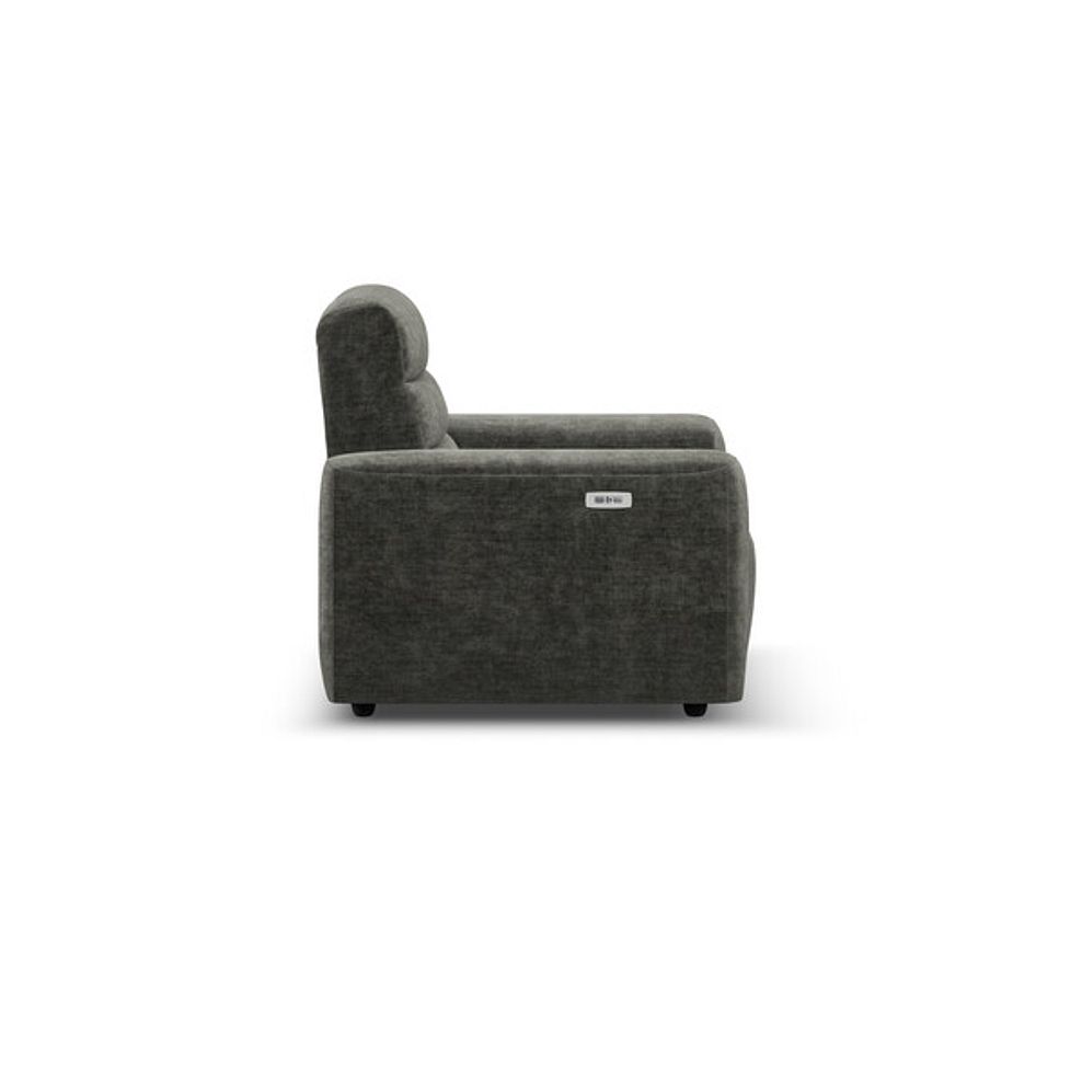 Cohen Electric Recliner Armchair in Plush Charcoal Fabric 6