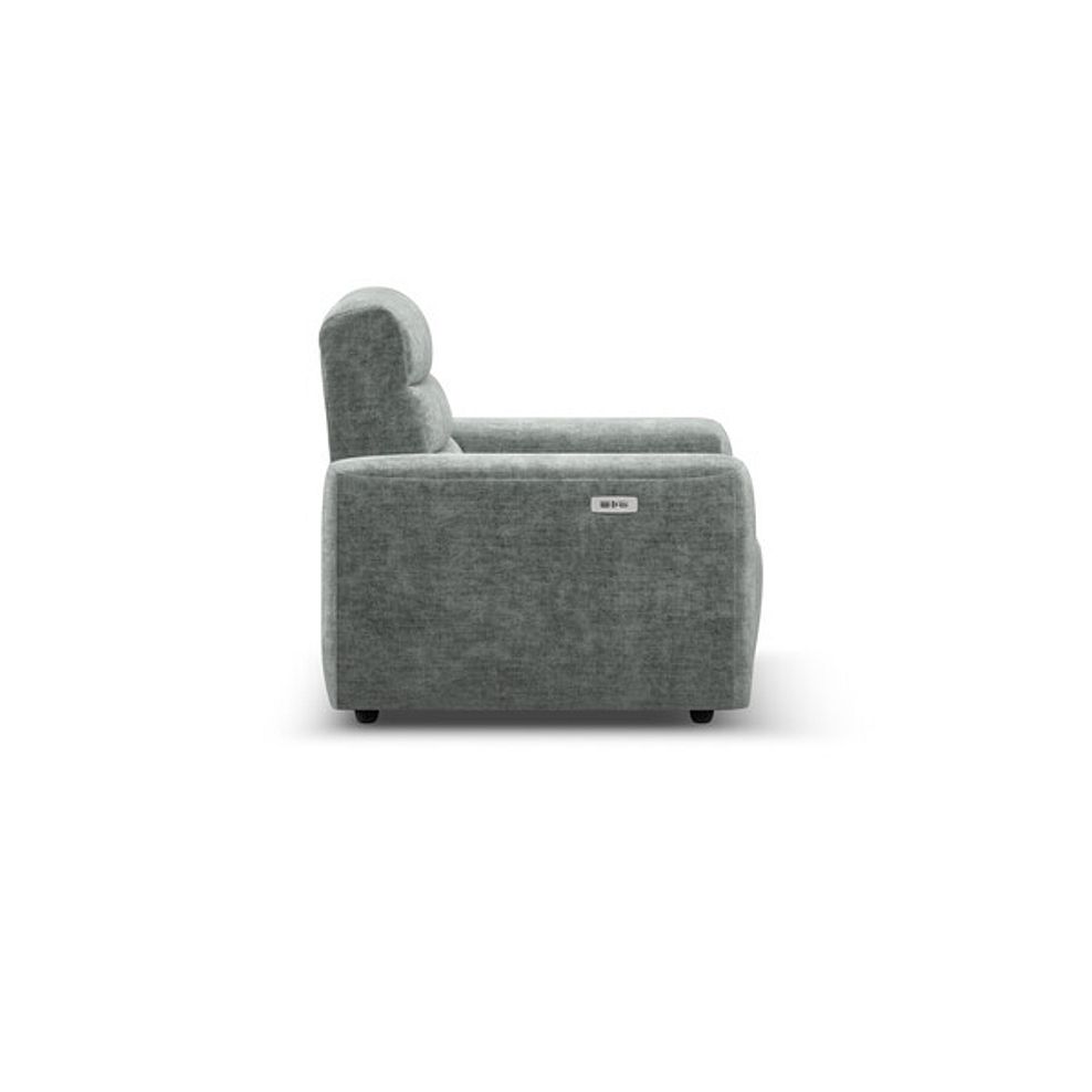 Cohen Electric Recliner Armchair in Plush Silver Fabric 6