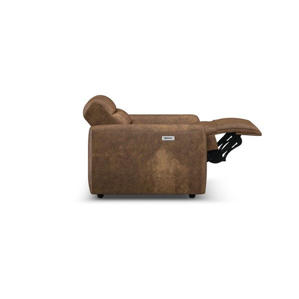 Cohen Electric Recliner Armchair in Ranch Brown Fabric 7