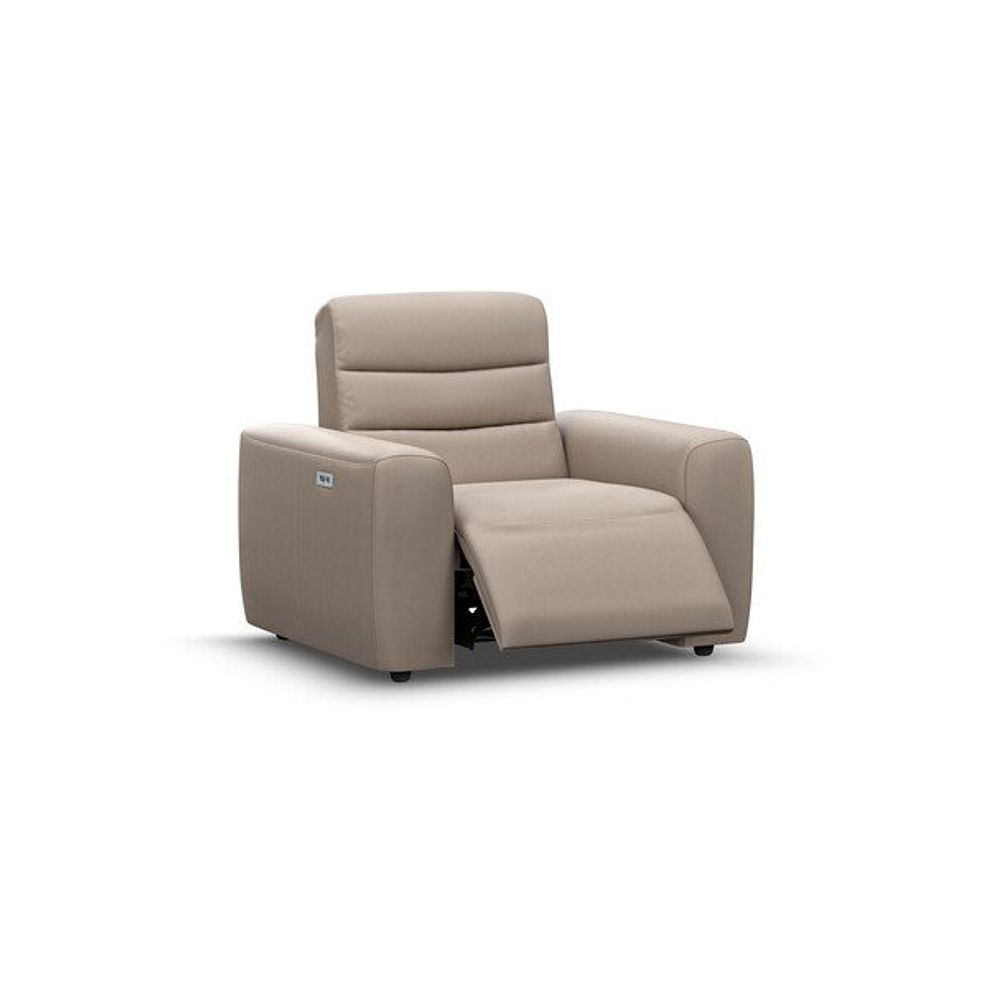 Cohen Electric Recliner Armchair in Virgo Buff Leather 2