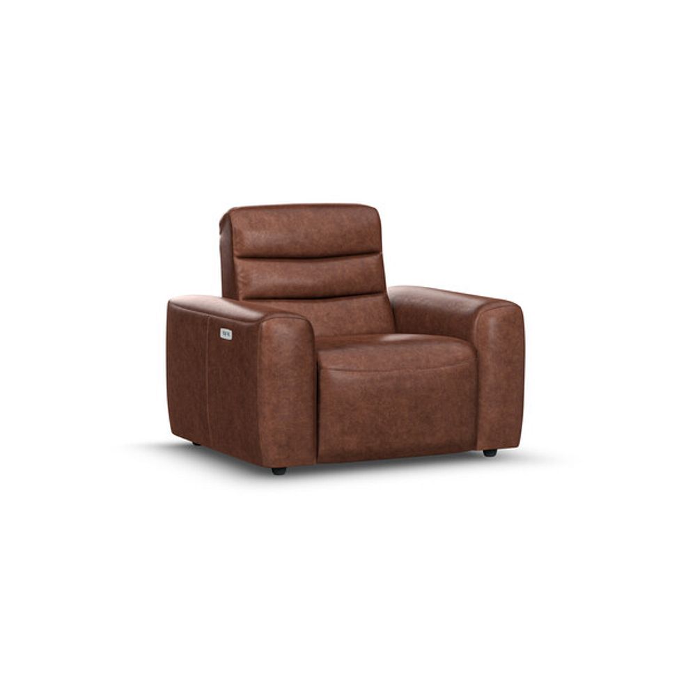 Cohen Electric Recliner Armchair in Virgo Chestnut Leather 1