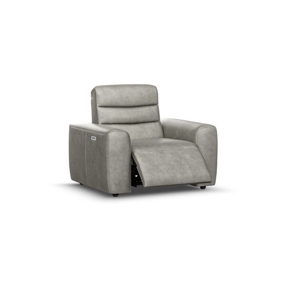 Cohen Electric Recliner Armchair in Virgo Platinum Leather 2