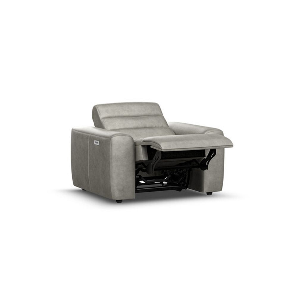 Cohen Electric Recliner Armchair in Virgo Platinum Leather 3