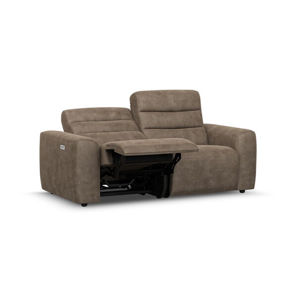 Cohen Group 8 Electric Recliner in Miller Earth Brown Fabric 3