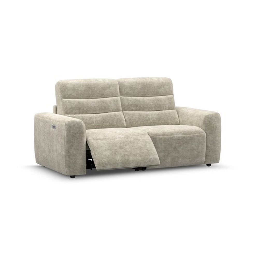 Cohen Group 8 Electric Recliner in Plush Beige Fabric 2