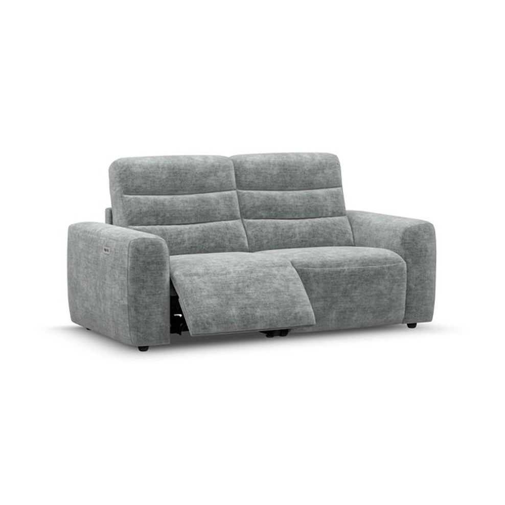 Cohen Group 8 Electric Recliner in Plush Silver Fabric 2